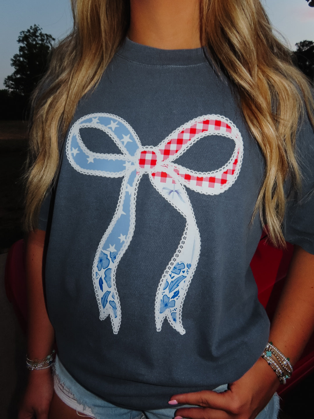 Patriotic Lace Bow